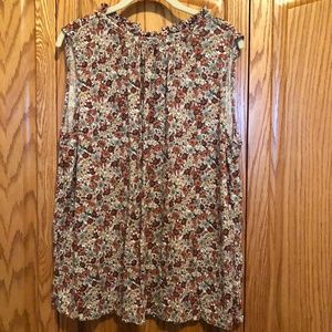LOFT FALL COLORED FLORAL SOFT TOP SZ XL